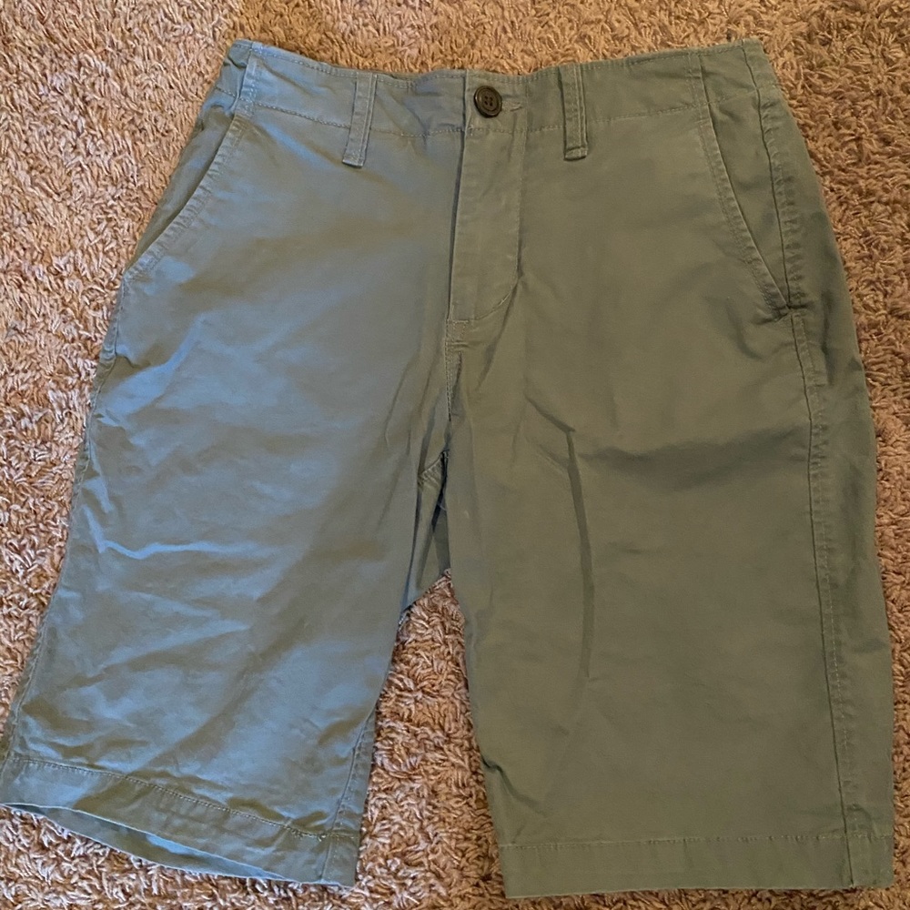 Grey/Green Aeropostale Khaki Shorts - 27 waist